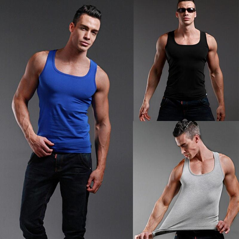Sleeveless Undershirt - Hommes sport gilet sans manches col