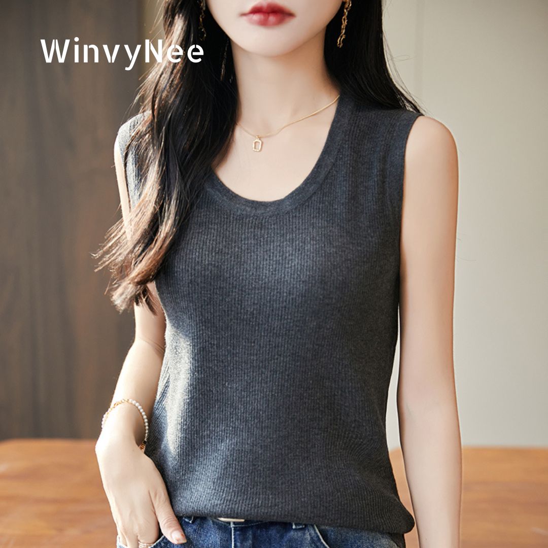 Tank Top Ribbed - WinvyNee Débardeur basique côtelé en laine