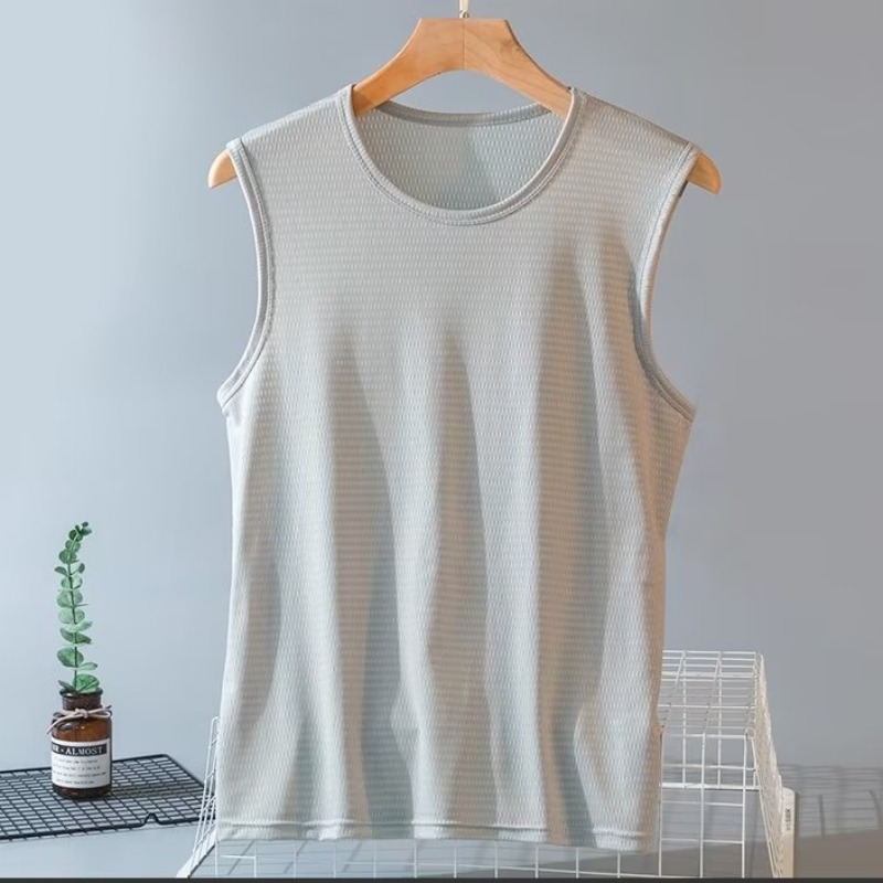 Gilet en soie glacée pour homm - Sleeveless Undershirt avis et prix