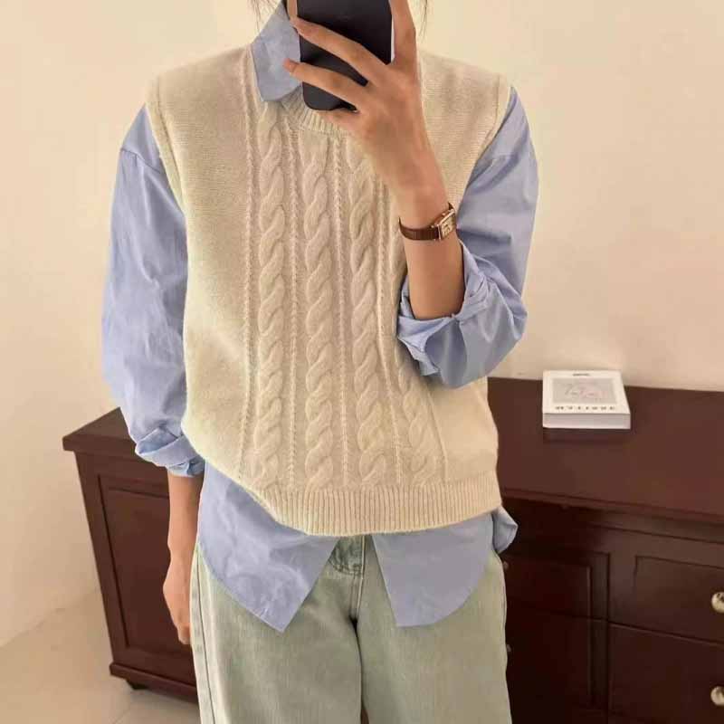 2025 nouveau col rond tricoté  - Sleeveless Undershirt avis et prix